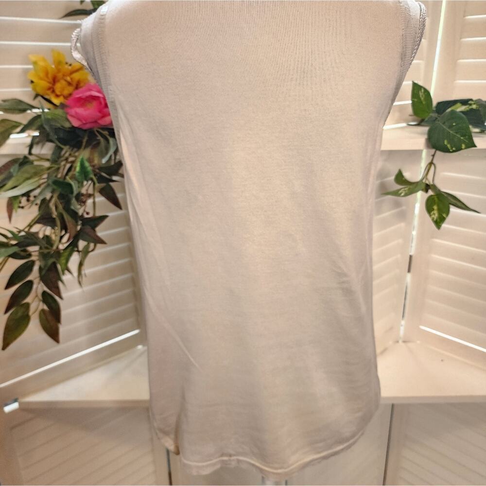 GIANNI TAUPE TANK WITH SEQUIN ACCENTS SIZE MED - Picture 5 of 6
